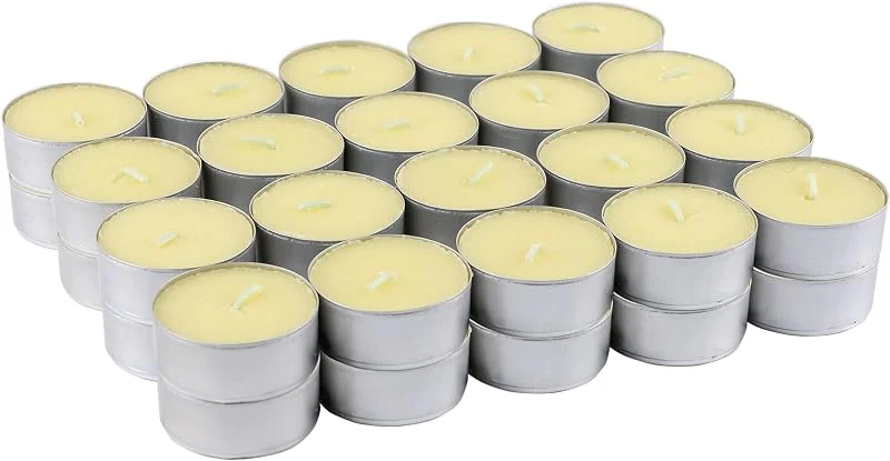 Visita la tienda de Etrexonline Pack de 40 Velas de Té Perfumadas, Duración de 4.5 Horas, Ideales para Aromaterapia, Decoración y Relax (Aroma de Vainilla) — Cena a la luz de velas