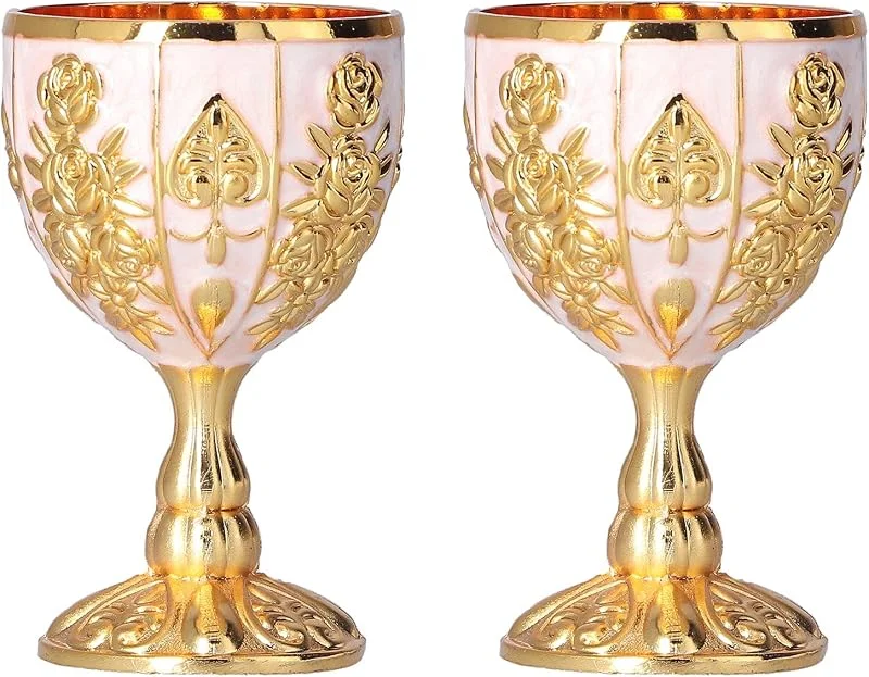 Visita la tienda de Ejoyous Copas de Vino de Metal Dorado, 2 Piezas Vintage Medieval — Vino y mesa festiva