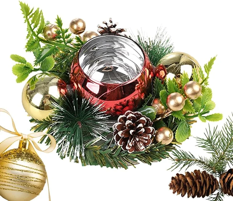 Generic Portavelas de Navidad decorativo, de madera rústica, portavelas vintage — Adviento y mesa