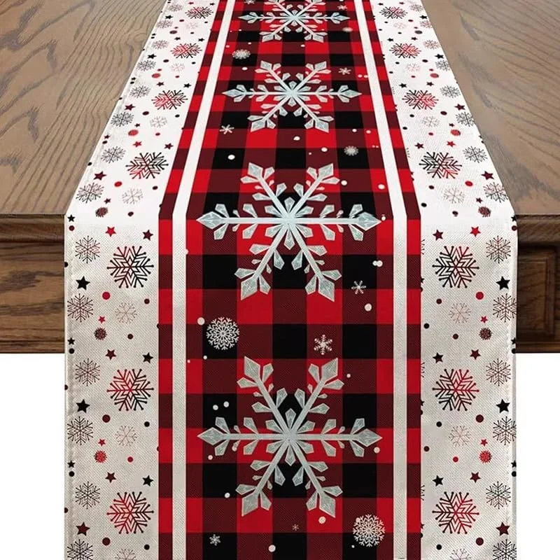 Visita la tienda de Jecdfs Camino de Mesa de Navidad, Camino de Mesa Navidad Lino, Traves de Mesa en Navidad 181x 32cm, Diseño de Muñeco de Nieve y Copos de Nieve – Rojo – Decoración de Invierno para Mesa de Comedor 4-6 — Hogar y cocina