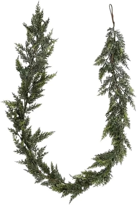 DONGKER Guirnalda de Abeto Artificial, 1, 8 m Verde, Guirnalda de Ramas de Abeto Flexibles, decoración de Guirnalda de Cedro Realista para Navidad, para Vacaciones, Chimenea, Centro de Mesa — Decoracion Navidad