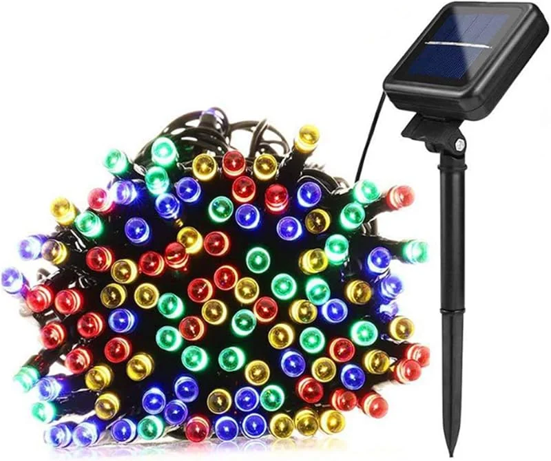 Lamker 22M 200 LED Guirnaldas Luces Solares 8 Modos Impermeables Multicolor — Luces Navidad