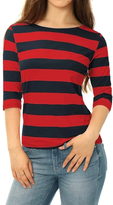 Visita la tienda de Allegra K Allegra K Mujer Camisa de Manga Larga con Estampado de Cuadros San Patricio — Ropa Navidad