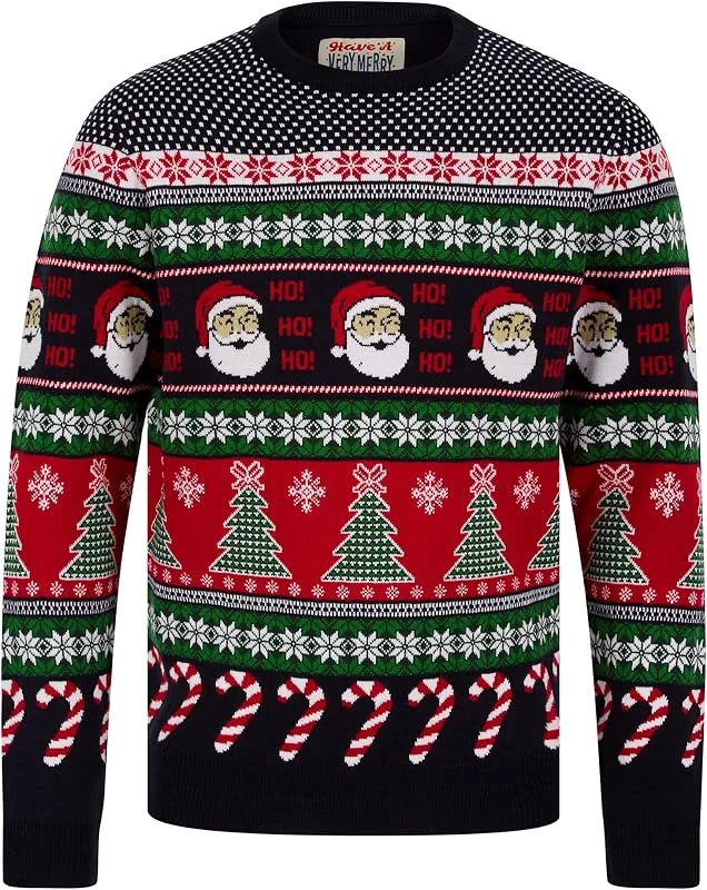 Tokyo Laundry Merry Christmas - Jersey de punto para hombre, estilo nórdico Fair Isle — Ropa Navidad