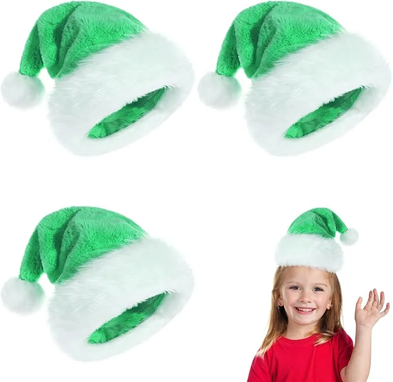 POPOYU Gorro de Papá Noel para niños, gorro de Papá Noel para Navidad y Año Nuevo — Ropa Navidad