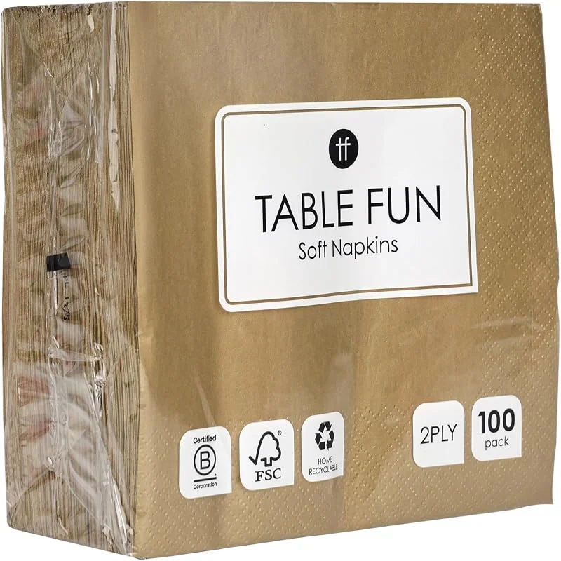 Visita la tienda de Talking Tables Table Fun 100 x Servilletas de Papel Doradas Suaves, 2 Capas 33cm, Servilletas Desechables para Fiestas Bodas Navidad Nochevieja Catering Reciclables Fabricadas en UE — Adviento y mesa