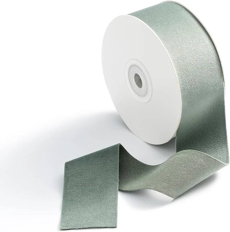 Visita la tienda de CHUQING CHUQING Cinta de Terciopelo para Regalos 3, 8 cm x 9 m Verde Salvia — Envoltorio regalo