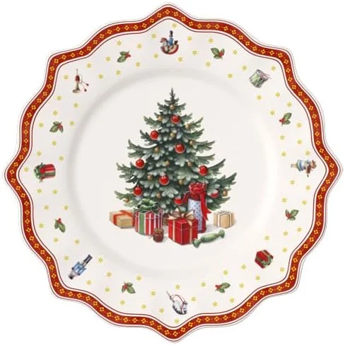 Villeroy & Boch 14-8585-2680 Plato de presentación Toy's Delight, para Navidad, 35 cm, Porcelana, Blanco, Multicolor — Adviento y mesa