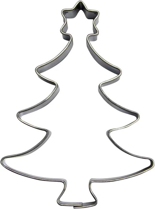 BekkiB - Cortador de galletas "Árbol de Navidad" - aprox. 7, 3 x 5, 5 cm - Cortador de abeto de acero inoxidable apto para lavavajillas - Para hornear galletas - 2050 — Hogar y cocina