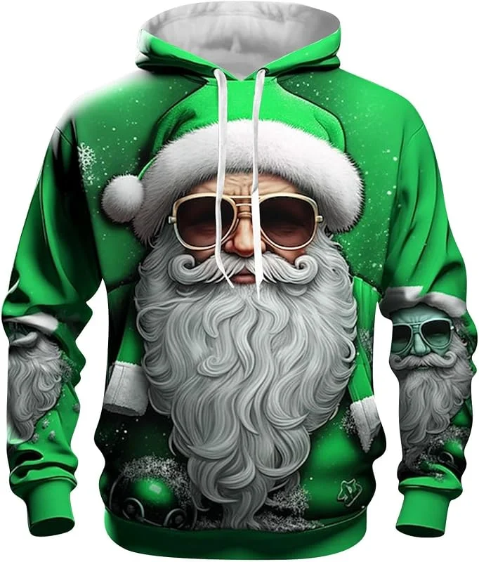 Generic Jersey de Navidad para hombre con cuello suelto, cómodo, navideño, moderno, cálido, ideal para invierno, vacaciones, ocio, oficina, regalo versátil — Ropa Navidad
