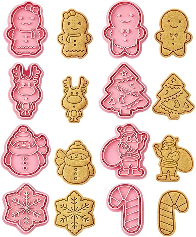 Generisch Juego de 8 moldes de galletas de Navidad hechos a mano — Hogar y cocina
