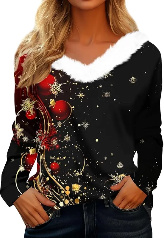 TOFOTL Camisetas Navidad Fiesta Original Festivo Ropa Navideña Vistoso Llamativo — Ropa Navidad