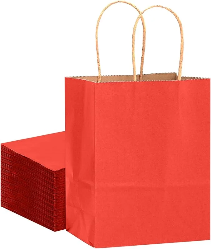 Visita la tienda de Gcardist Gcardist 32 piezas de bolsas de regalo de papel kraft con asas, 21 x 15 x 8 cm, bolsas de regalo pequeñas, bolsas para fiestas, rojas, bolsas de compras, versátiles (21 x 15 x 7, 6 cm, tamaño pequeño) — Envoltorio regalo