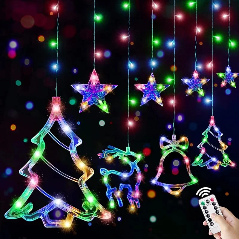 XIHUAN Luces de Cortina de Estrella, Guirnaldas Luminosas para Navidad — Decoracion Navidad