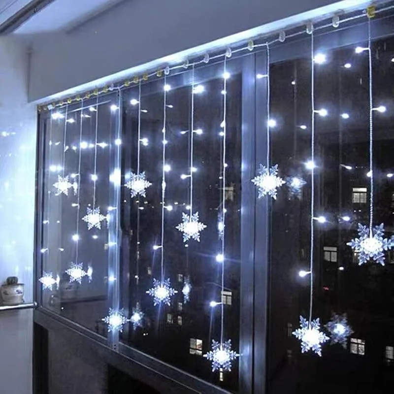 Visita la tienda de Klighten Klighten Cortina de Luces LED Decoración, 3.5 * 0.65M 96 LEDs Cortinas de Luz Impermeable, 8 Modos de Luz Perfecto Fiestas, Bodas, Casa, Jardín, Decoración Navidad, Blanco Frio — Decoracion Navidad