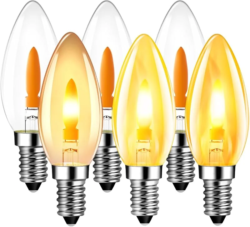 Visita la tienda de LVWIT LVWIT Bombilla LED con Llama, Bombilla Retro con Llama Parpadeante E14, Luz Cálida de 1800K, Bombilla con Filamento Naranja de 35 Lúmenes, Ideal para Decoración Diaria, Navidad y Fiestas (6U, 2Modos) — Luces Navidad