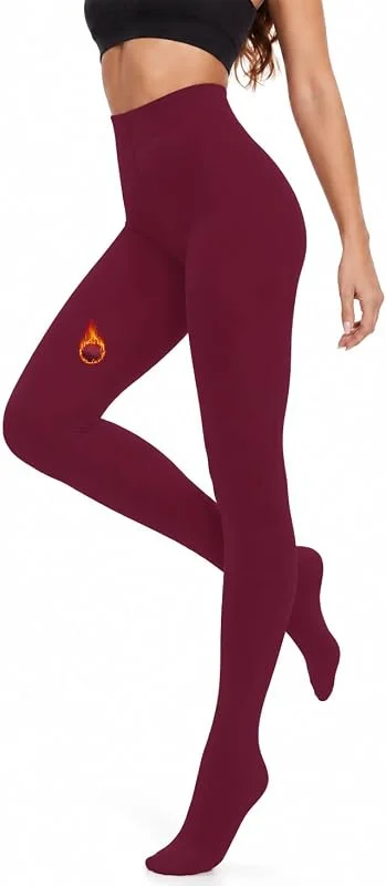 Viozocy Medias Térmicas para Mujer con Forro Grueso de Felpa - Cintura Alta, Opacas y Cómodas para Invierno — Ropa Navidad