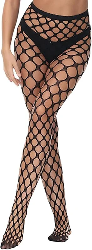 Leypafy Medias de rejilla para mujer Fishnet tights sexy negras Pantimedias — Ropa Navidad