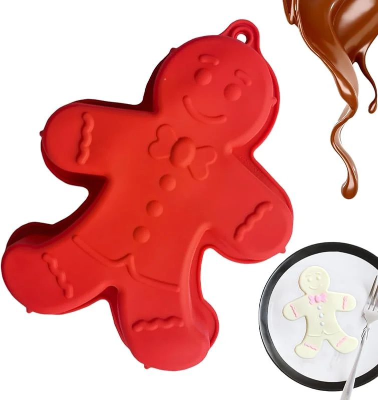 Generic Molde de silicona para pan de jengibre – Bandeja para hornear de Navidad — Hogar y cocina