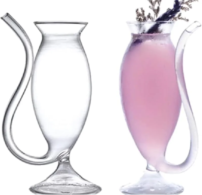 MMIAOO Vampire Wine Glass Cup Set de 2 vasos de cóctel creativos Tazas de decantero con paja incorporada para jugo de vino de cóctel Home Bar Party Club (340ml, 12oz) — Vino y mesa festiva