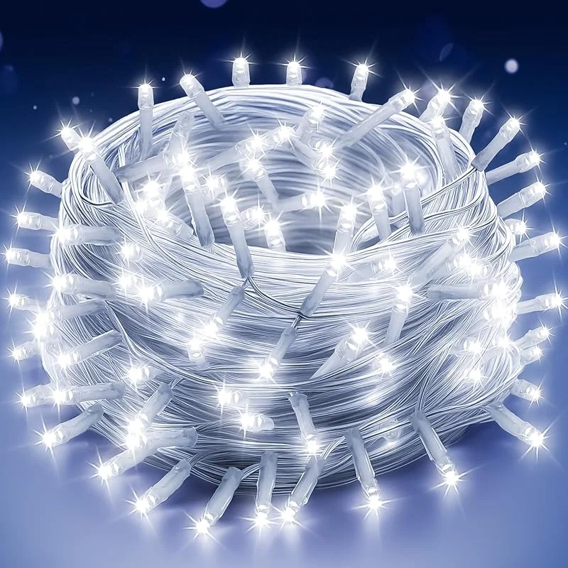Uping Luces de Navidad Exterior Luces para Arbol de Navidad Interior 300 LED 30M Guirnalda Luzes Natal Blanco Frío con 8 Modos Función Temporizador — Luces Navidad