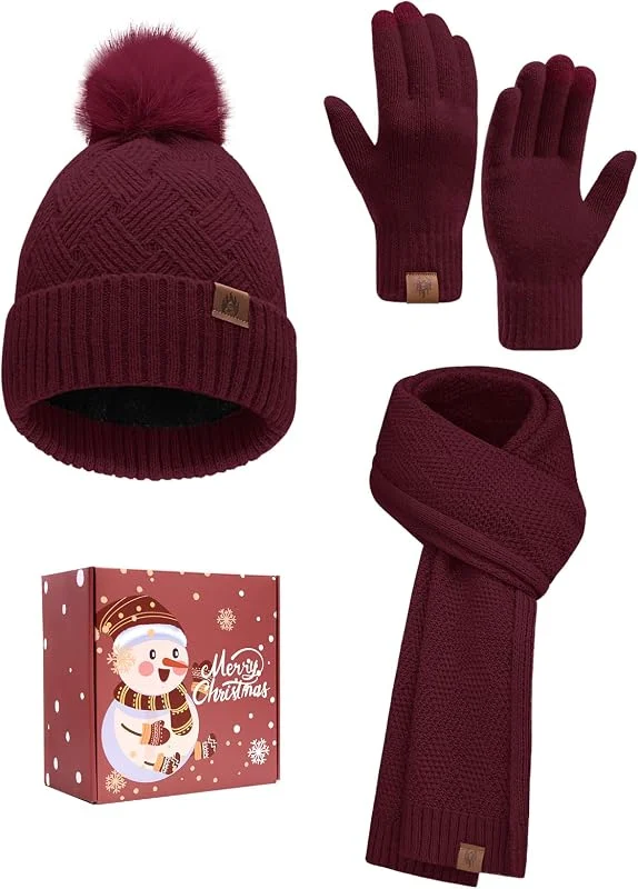 Visita la tienda de HEEKPEK heekpek Conjunto Bufanda Gorro Guantes Termicos Invierno Mujer Set Estuche — Ropa Navidad