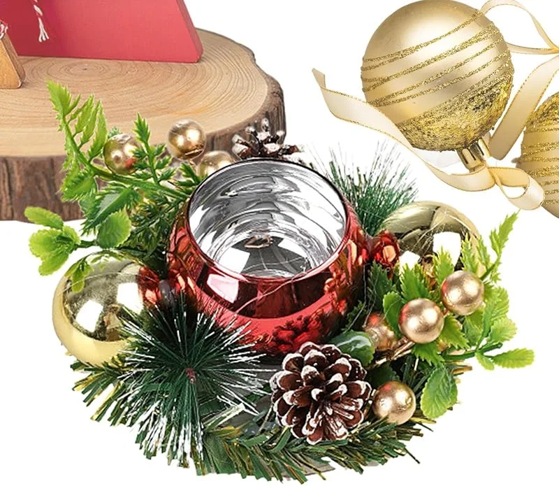 Generic Portavelas de Navidad, portavelas rústico, portavelas cónico, portavelas de granja, soporte para velas de madera, centro de mesa de Navidad artificial, portavelas para el hogar — Adviento y mesa