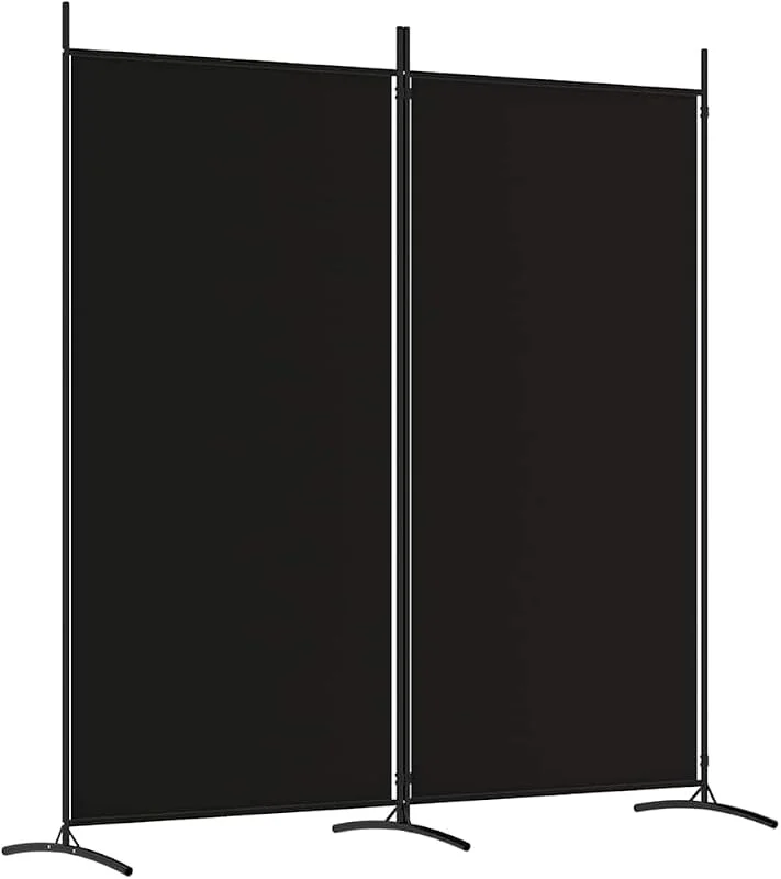 Visita la tienda de vidaXL vidaXL Biombo Divisor de 2 Paneles de Tela Negro 175x180 cm — Decoracion Navidad