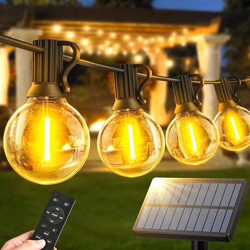 Warlisou Guirnaldas Luces Exterior Jardin Solar - 14M G40 LED Luce de Control Remoto — Luces Navidad