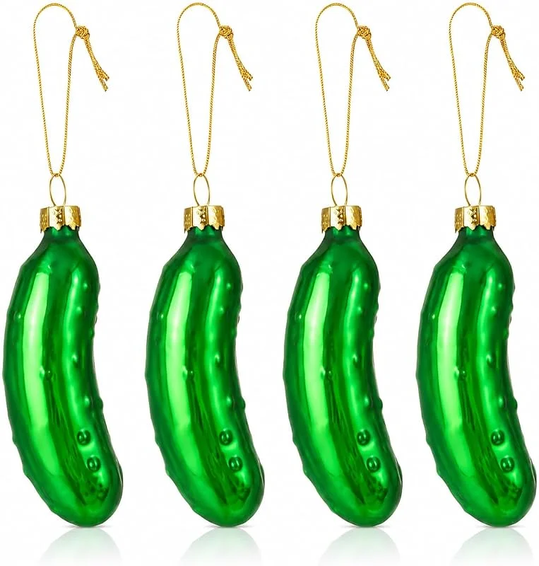 Visita la tienda de TK Gruppe Timo Klingler 4 pepinos de Navidad – 8 cm – como decoración para árbol de Navidad y árbol de Navidad – Decoración – Navidad — Adviento y mesa
