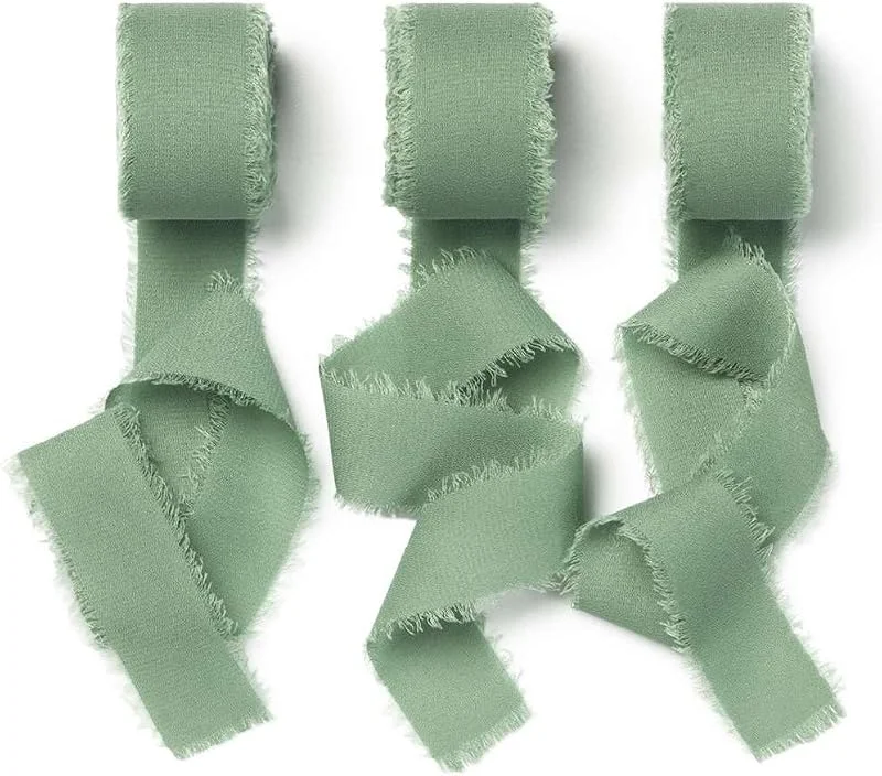 Visita la tienda de AOKSUNOVA AOKSUNOVA Cinta de Gasa Verde Eucalipto 2, 5 cm x 18, 9 m para Regalos — Envoltorio regalo