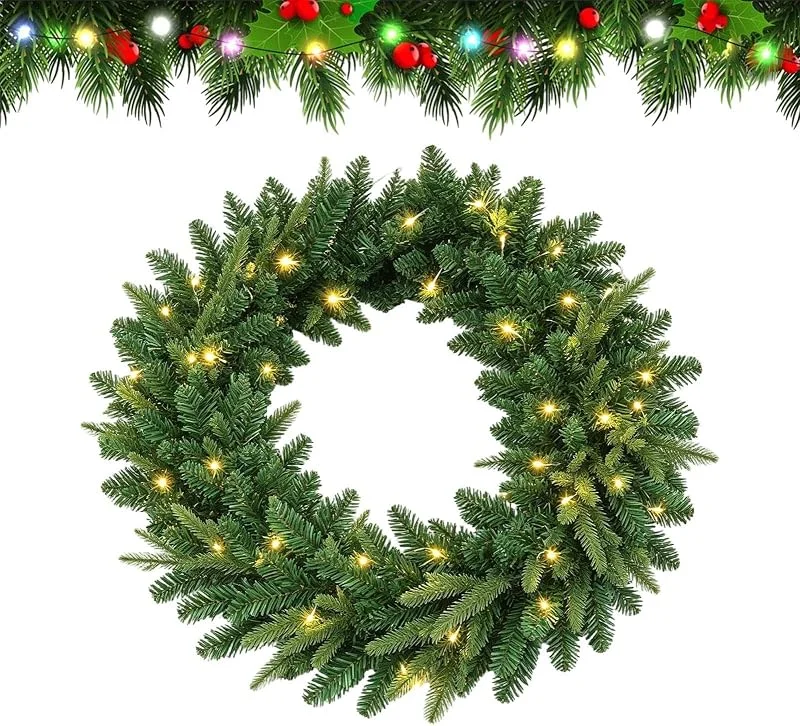 Generisch Guirnalda de Navidad iluminada con cadena de luces alimentada por pilas — Decoracion Navidad
