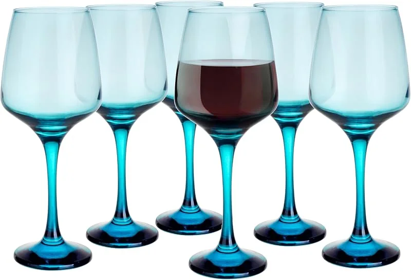 Visita la tienda de Glasmark KROSNO 1992 Glasmark Krosno Conjunto De 6 Copas De Vino Tinto Copas De Vino Tinto Copa De Vino Copa De Vino Blanco Turquesa 360Ml — Vino y mesa festiva
