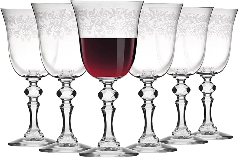 Visita la tienda de Krosno Krosno Copas de Vino Tinto, Juego de 6, 250 ml, Colección Krista Deco — Vino y mesa festiva