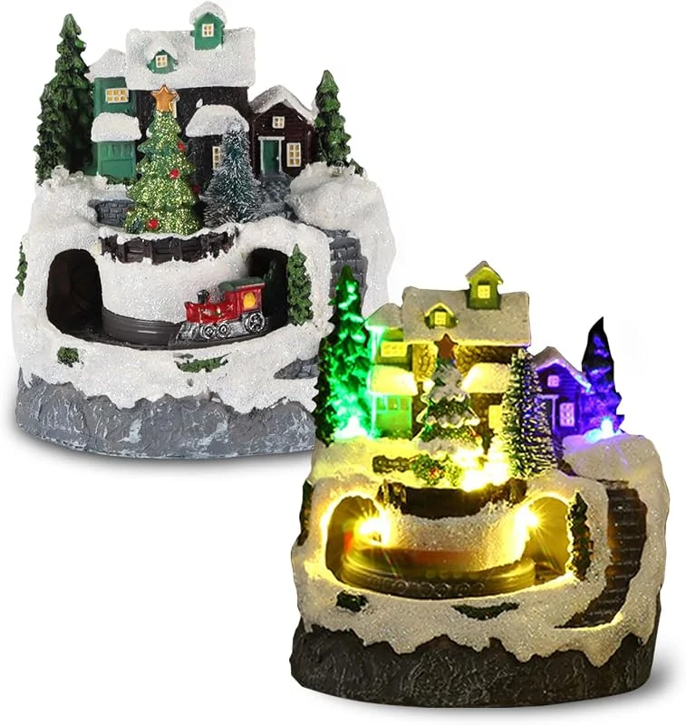 Visita la tienda de Les-Theresa Pueblos Navideños con Movimiento y Luces Pueblo de Navidad Luminoso — Decoracion Navidad