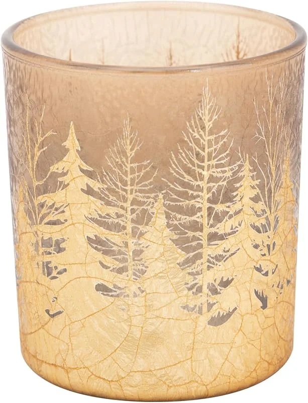 Cosy & Trendy Cosy Home Juego de 6 candelabros de Cristal Cracke Trees, Dorados, 7 x 7 x 8 cm — Cena a la luz de velas
