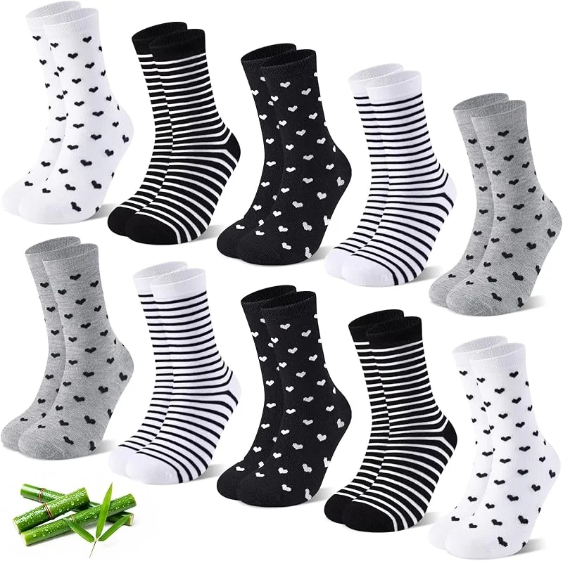 Visita la tienda de SukModen SukModen Calcetines Mujer Bambú 10, 20 Pares Corazones & Rayas Regalo — Ropa Navidad