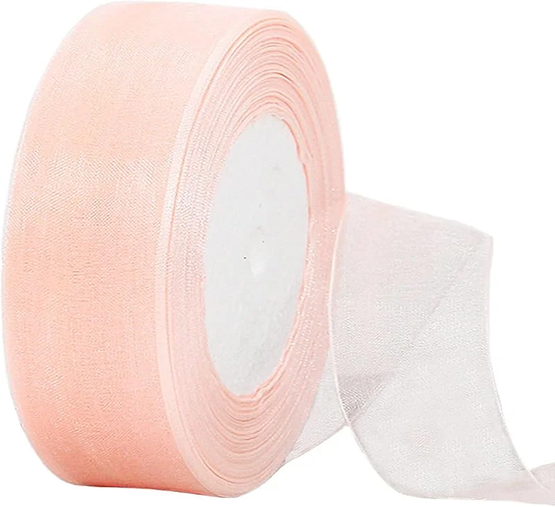 HONGCI Cinta de Chiffon Organza Tul de Champán Rosas Transparente para Embalaje Regalos Globos, 40mm x 45m Cintas para Invitaciones y Decoración Regalos de Bodas Ramos Cumpleaños Navidad Envoltorios — Envoltorio regalo