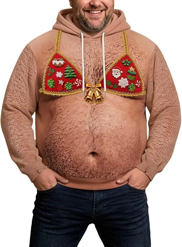 Genérico Sudadera Navidad para Hombre, Hortera Talla Grande Clásico Sweaters Estilo Informal Xmas Suéter de Punto Oversize Gracioso Jumper Regalos — Ropa Navidad