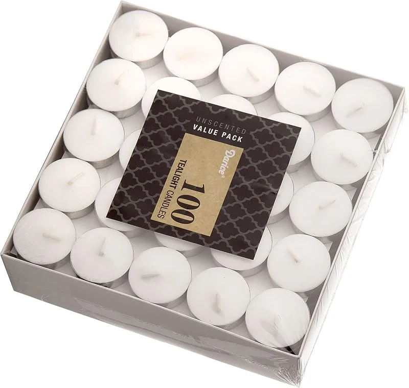 Darice Velas de té, color blanco — Cena a la luz de velas