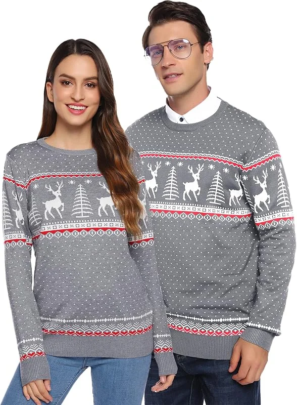 Visita la tienda de Aottori Aottori Suéter de Navidad para Mujer, Conjunto de Ropa de Navidad, Diseño de Renos, Suéter de Punto Sudadera Mujer — Ropa Navidad