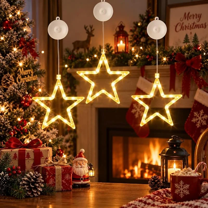 Visita la tienda de Aogled 3 estrellas LED para decoración navideña, color blanco cálido — Decoracion Navidad
