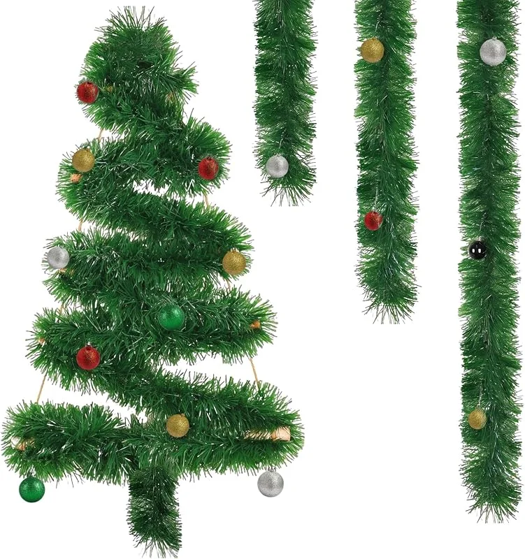 TENGMEIHUIO Guirnalda de Navidad Verde 5m Guirnalda de Abeto Artificial para chimeneas escaleras árboles de Navidad Uso Interior y Exterior — Decoracion Navidad
