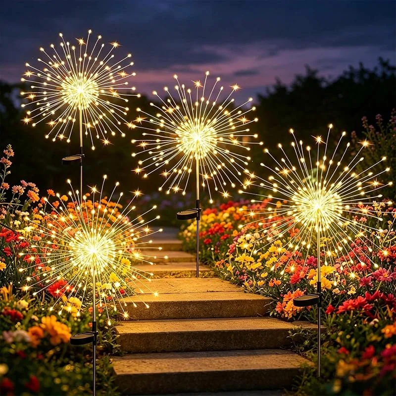 Visita la tienda de Joycome Joycome 4 Piezas 120 LED Luces Solares Exterior Jardin - Blanco Cálido — Luces Navidad