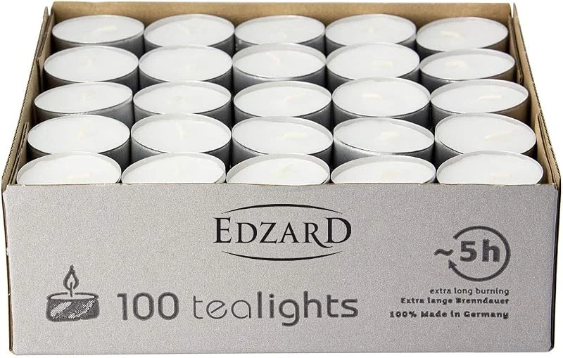 Visita la tienda de EDZARD EDZARD 100 Velas de té, cápsula de aluminio — Cena a la luz de velas