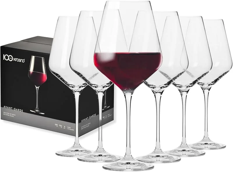Visita la tienda de Krosno KROSNO Copas de Vino Tinto Juego de 6, 550 ml, Colección Avant-Garde — Vino y mesa festiva