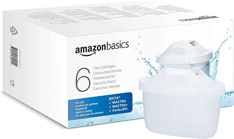 Visita la tienda de Amazon Basics Amazon Basics Cartuchos filtrantes de Agua, 6 Unidad, , Aptos y compatibles con Todas Las jarras BRITA Incl. PerfectFit & Jarras Amazon Basic — Vino y mesa festiva