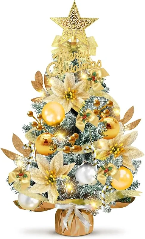 Visita la tienda de Bopertrove Mini Arbol de Navidad Pequeño, 60cm Árbol de Navidad con Luces Incorporadas, Arbolito de Navidad Pequeño de Mesa, Arvore de Natal, Abeto Navidad, Small Christmas Tree, Decoracion Navidads
