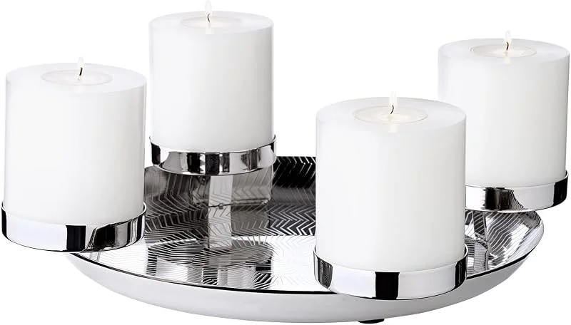 Visita la tienda de EDZARD EDZARD Corona de Adviento Kaya (Ø 36 cm), acero inoxidable pulido — Decoracion Navidad