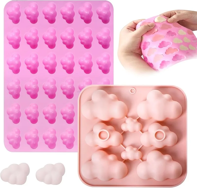 duozoanz Moldes Chocolate Moldes Silicona Molde Tableta Chocolate, Moldes de Silicona en Forma de Nube para Hacer Bombones y Galletas, Fáciles de Desmoldar y Reutilizables, Incluye dos Tamaños Diferentes — Hogar y cocina
